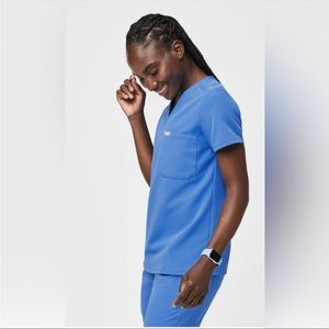 Womens Capri Blue Catarina™ - One-Pocket Scrub Top - S / Capri Blue